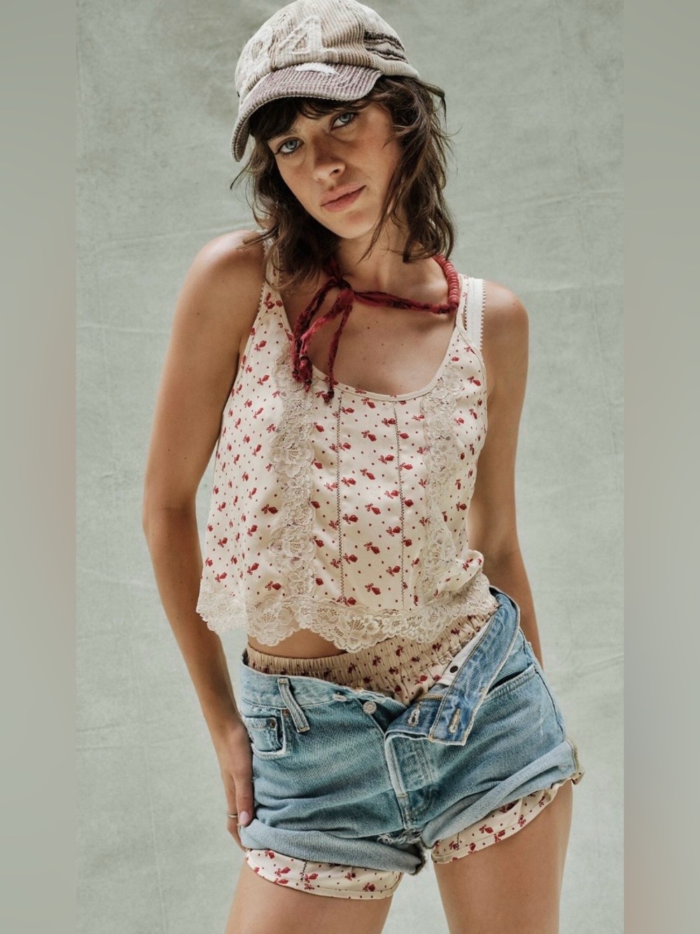NWT FREE PEOPLE HOLLIE VARSITY BASEBALL HAT IVORY